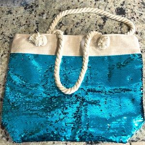 Glitter beach bags, several colors in stock.